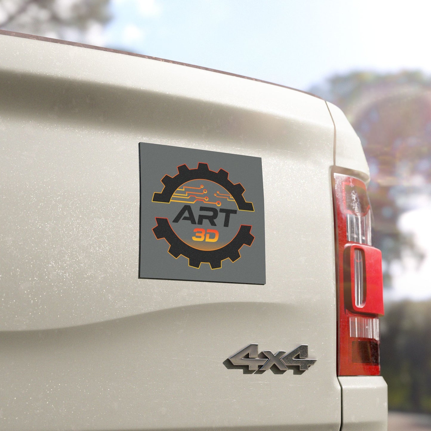 Black Gear Stacked - Car Magnet