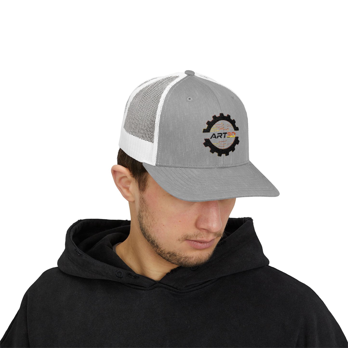 ART3D Black Gear Trucker Cap