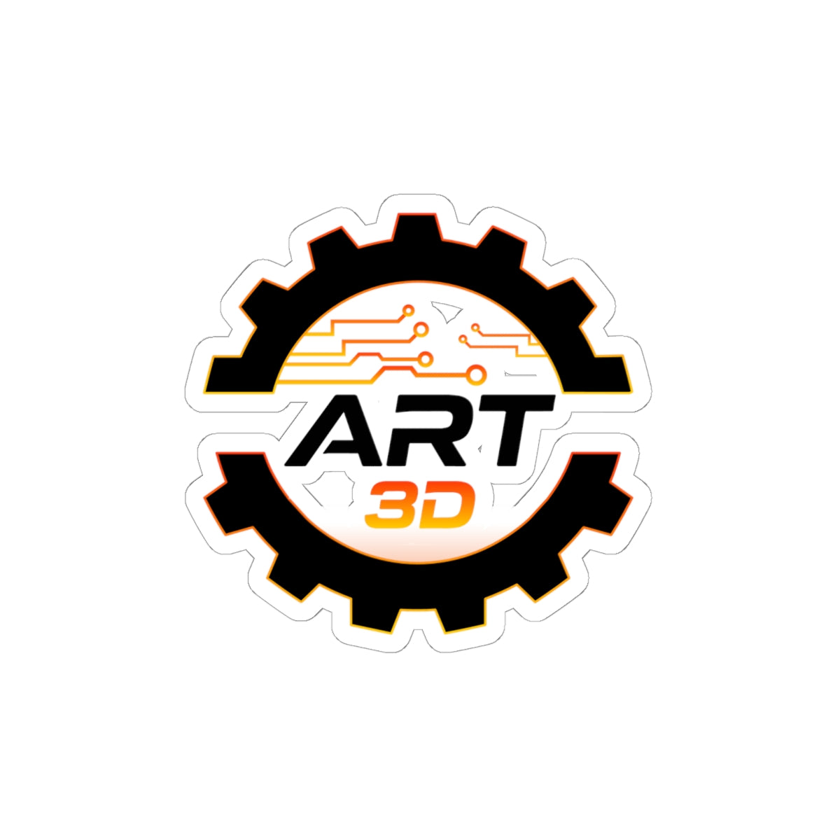 Black Gear Stacked - Kiss-Cut Stickers