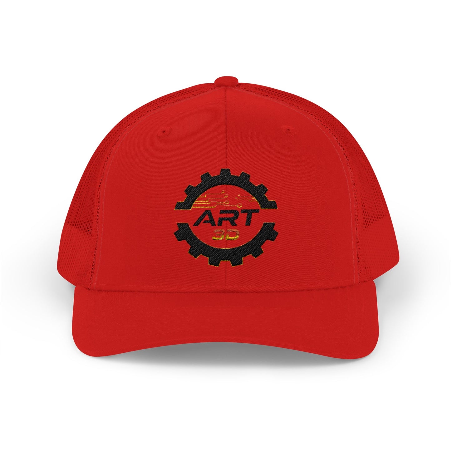 ART3D Black Gear Stacked Trucker Cap