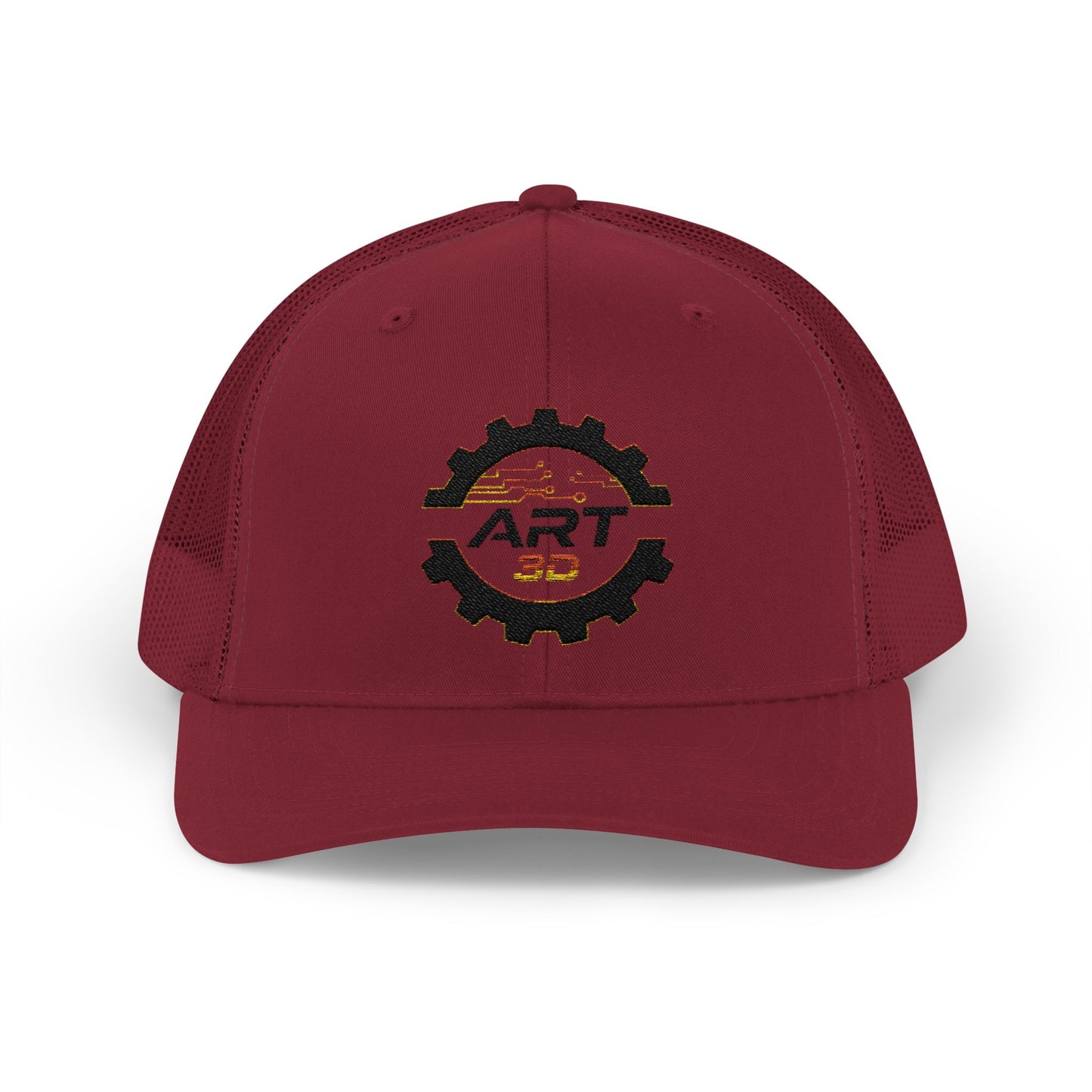 ART3D Black Gear Stacked Trucker Cap