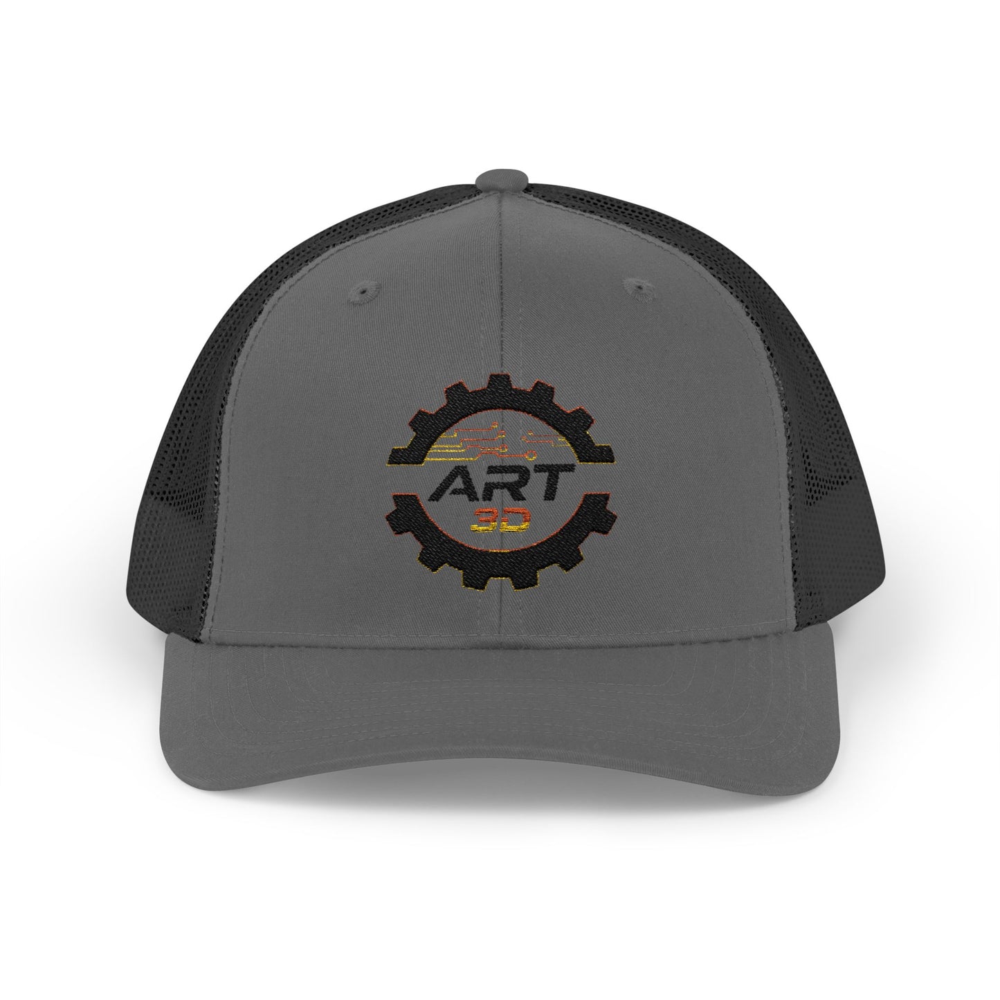 ART3D Black Gear Stacked Trucker Cap