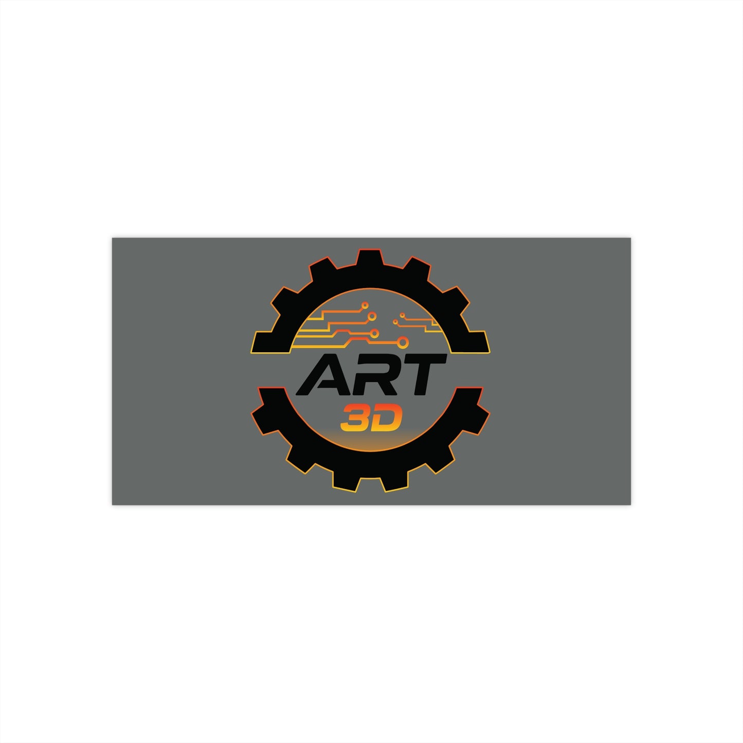 ART3D Black Gear Stacked Bumper Sticker