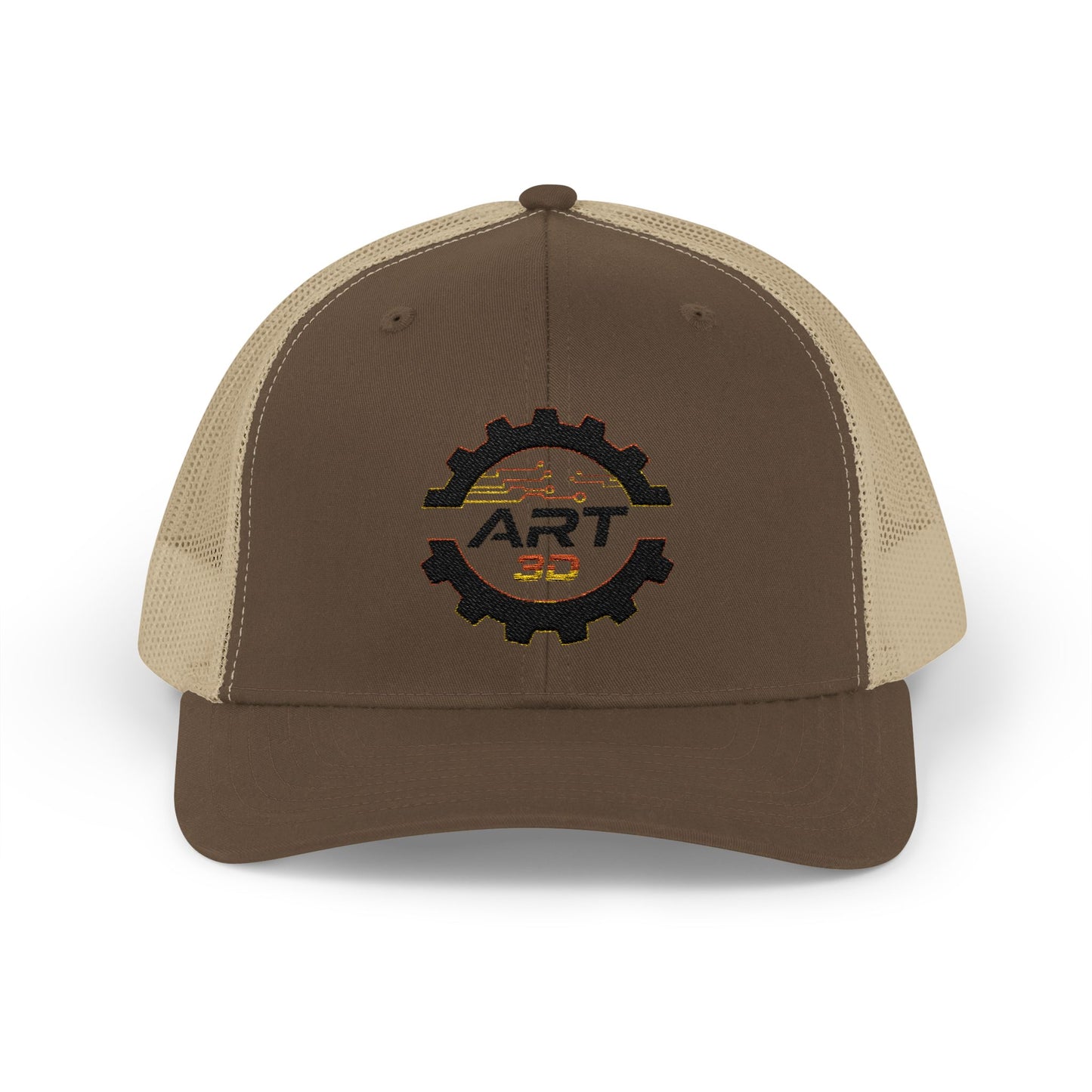 ART3D Black Gear Stacked Trucker Cap