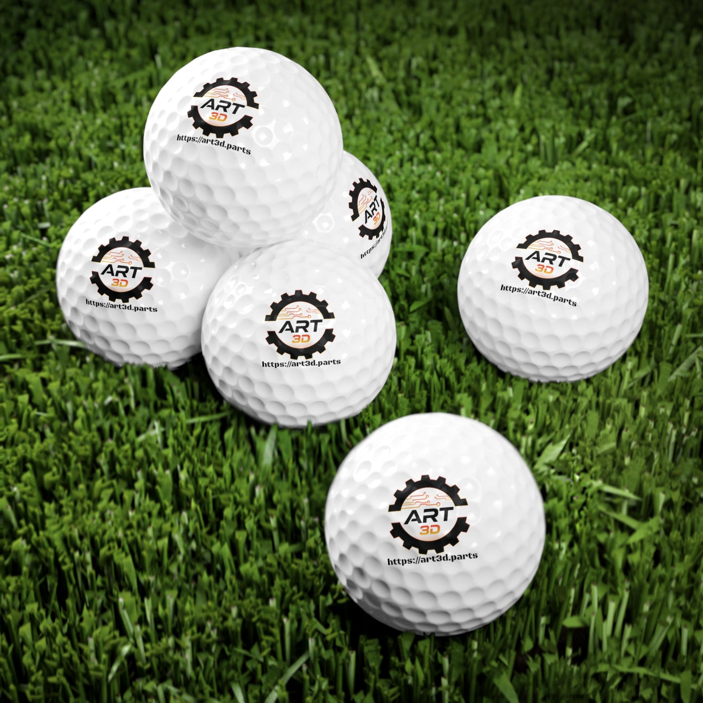 Black Gear Stacked - Golf Balls, 6pcs