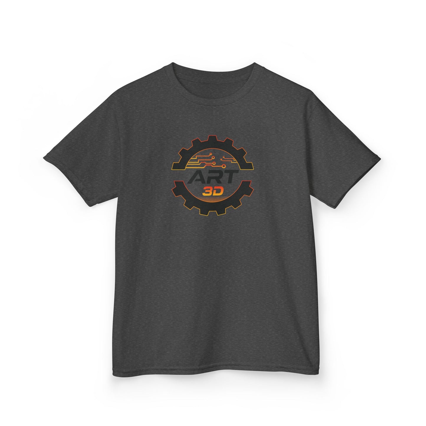 ART3D Black Gear Stacked Kids T-Shirt