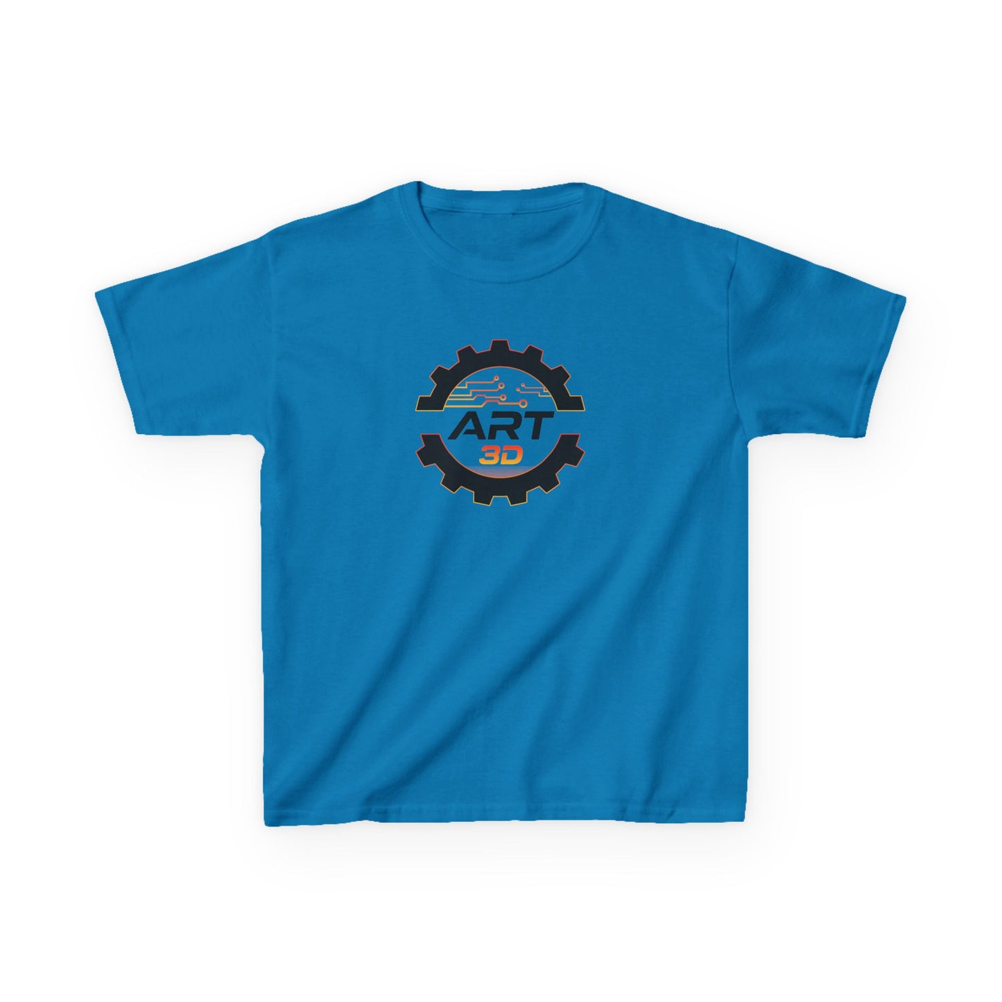 ART3D Black Gear Stacked Kids T-Shirt