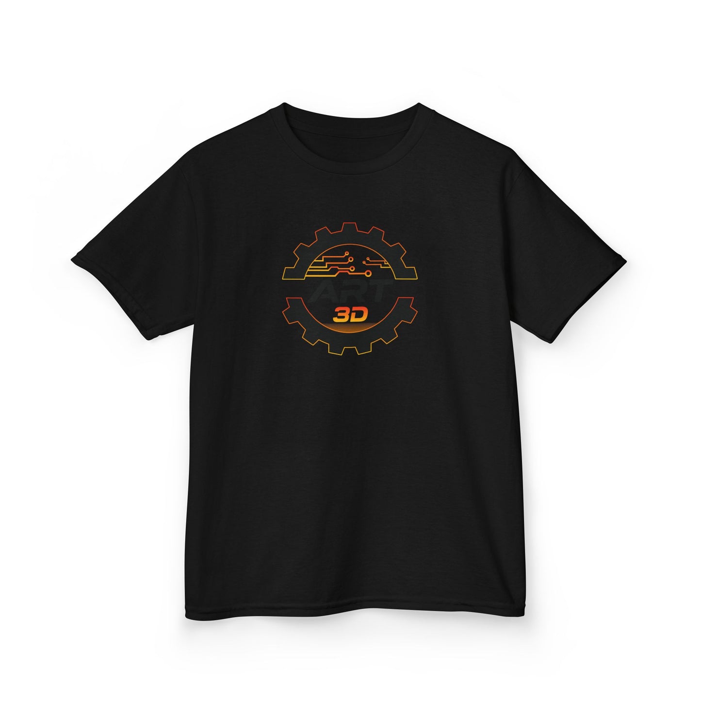 ART3D Black Gear Stacked Kids T-Shirt
