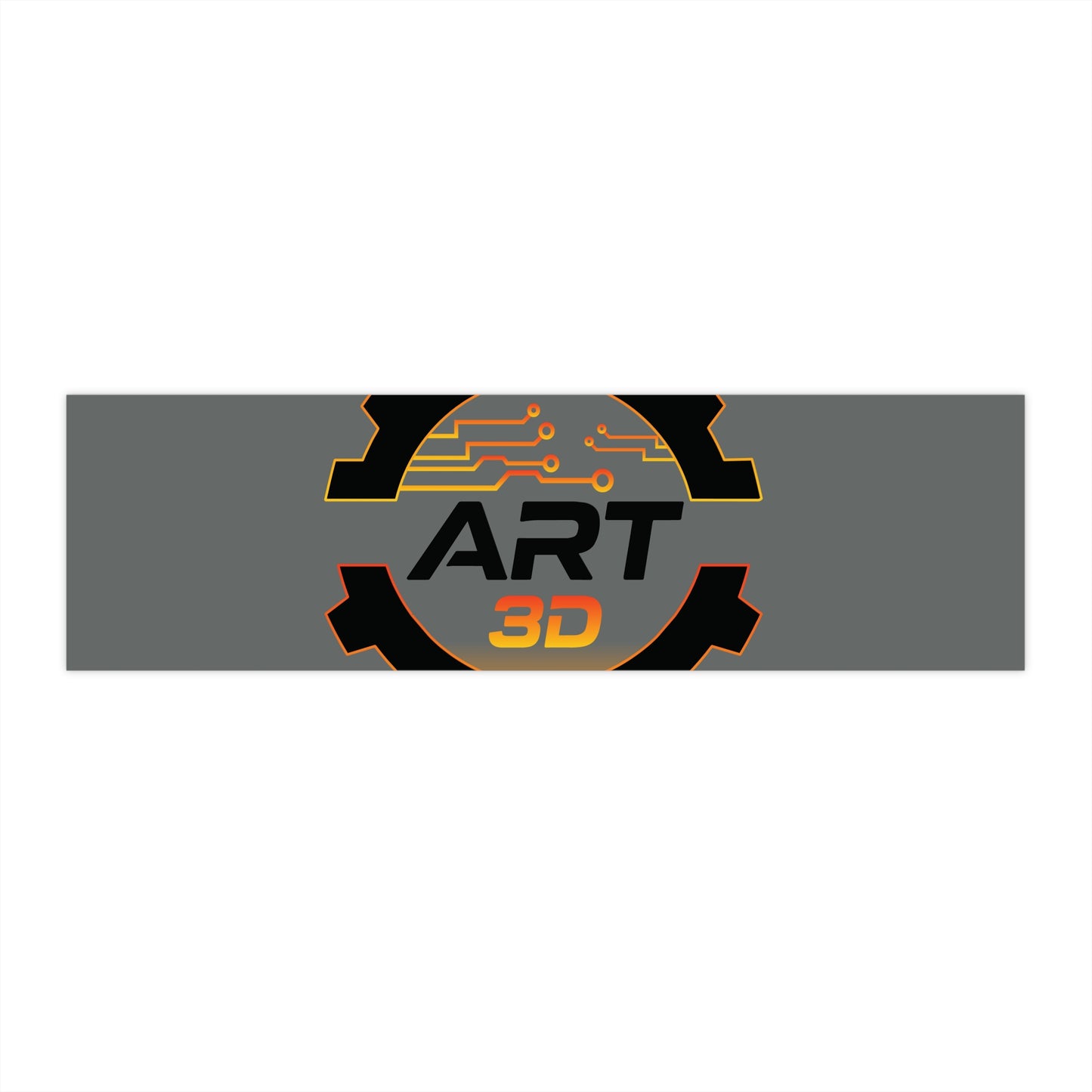 ART3D Black Gear Stacked Bumper Sticker