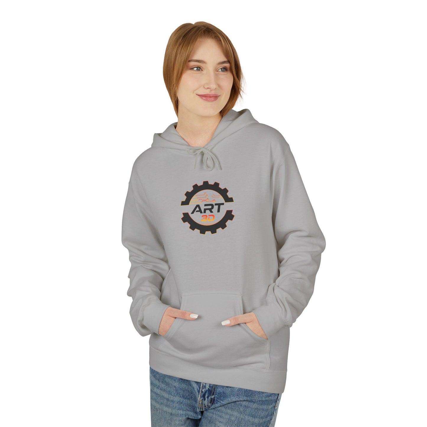 ART3D Black Gear Stacked Hoodie