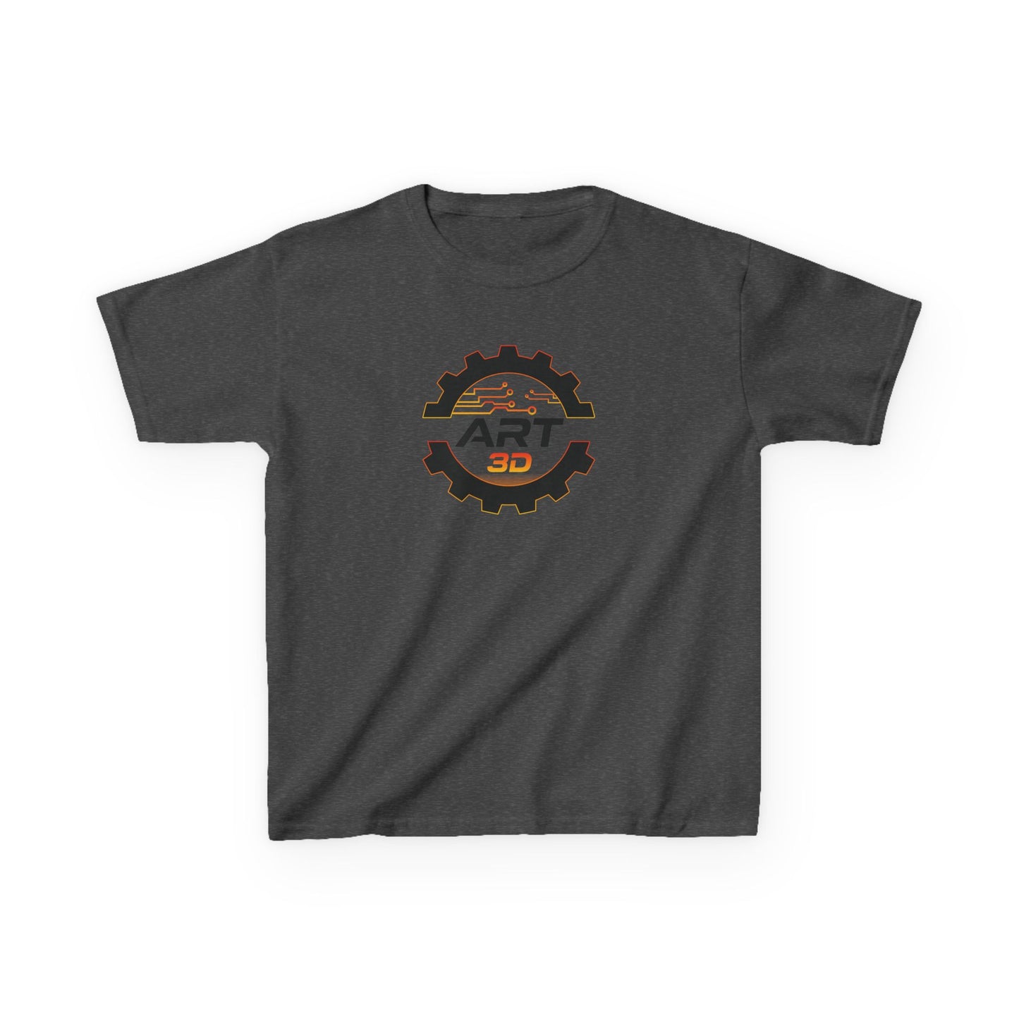 ART3D Black Gear Stacked Kids T-Shirt