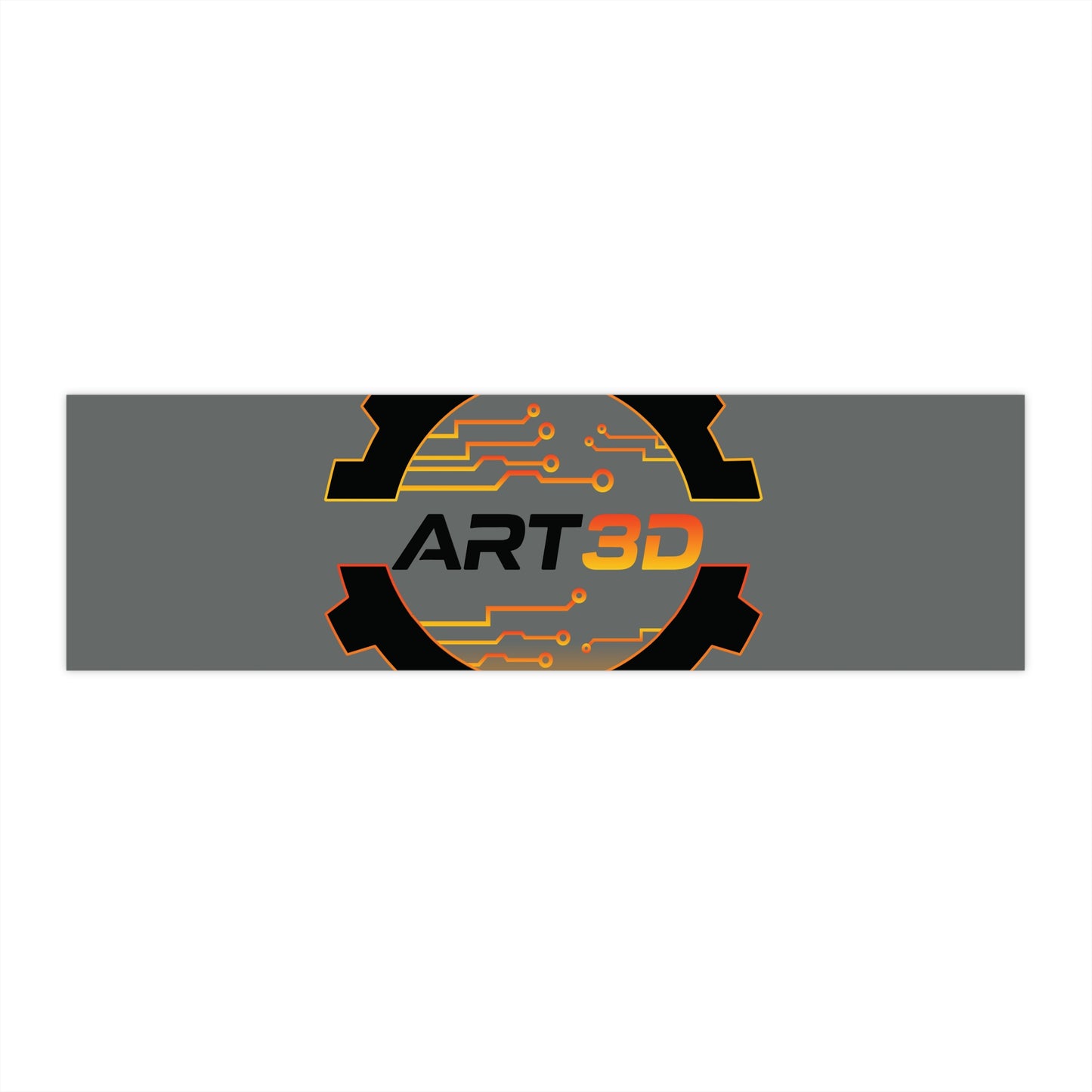 ART3D Black Gear Bumper Sticker