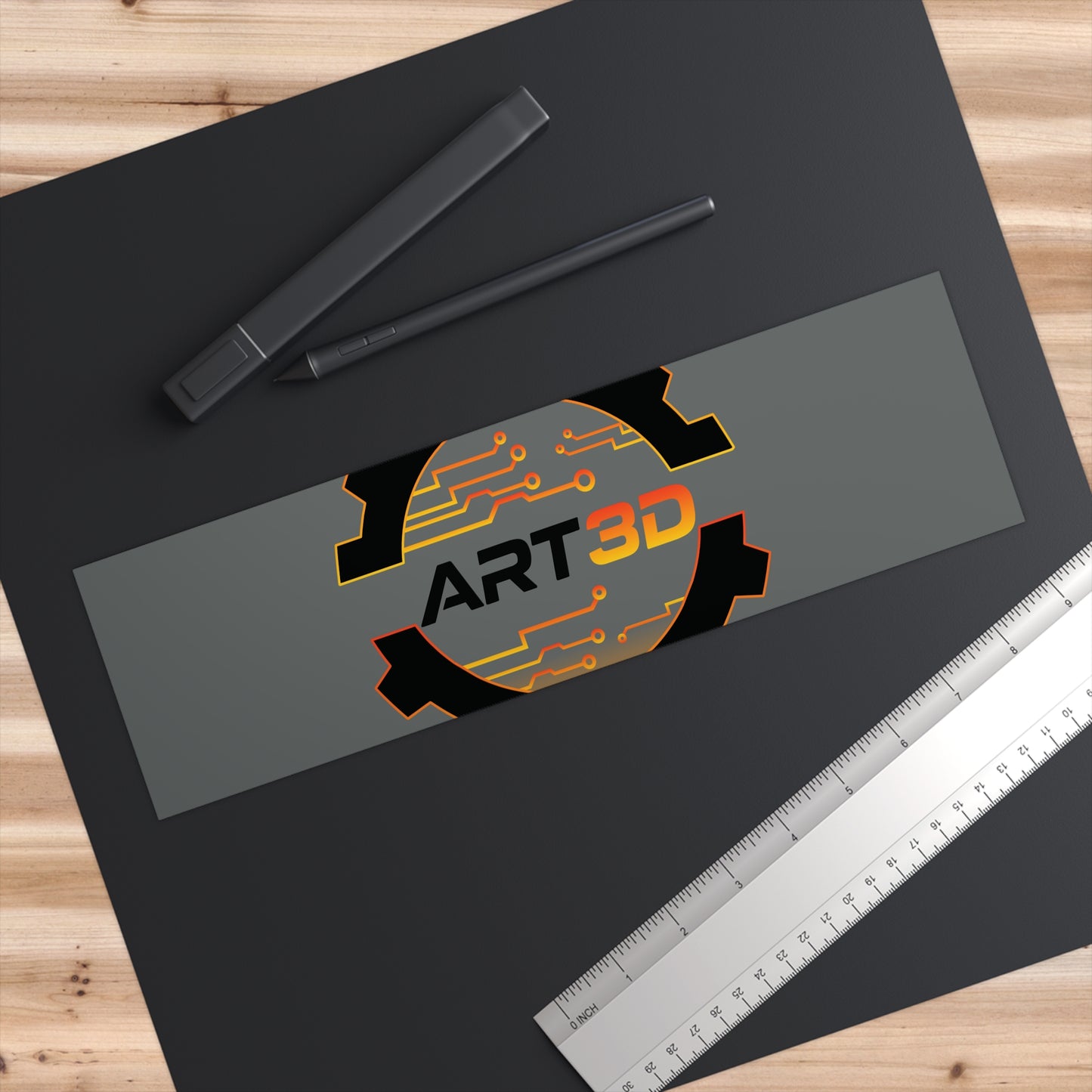 ART3D Black Gear Bumper Sticker