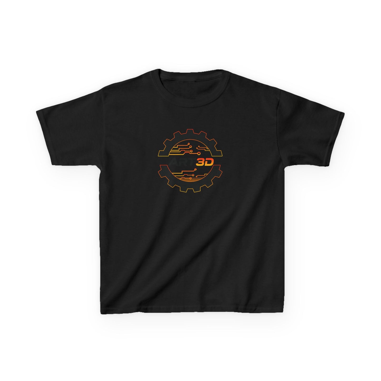 ART3D Black Gear Kids T-Shirt