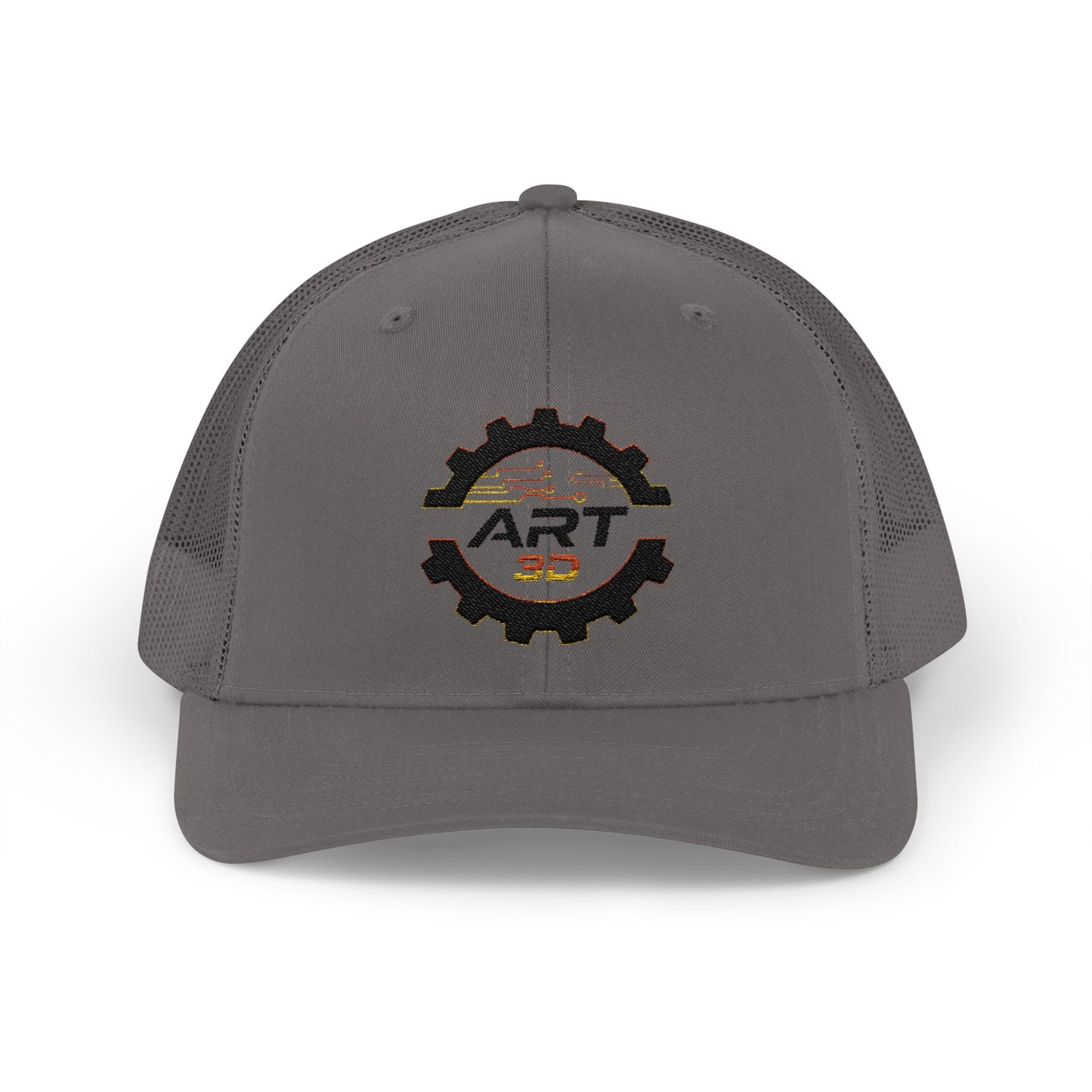 ART3D Black Gear Stacked Trucker Cap