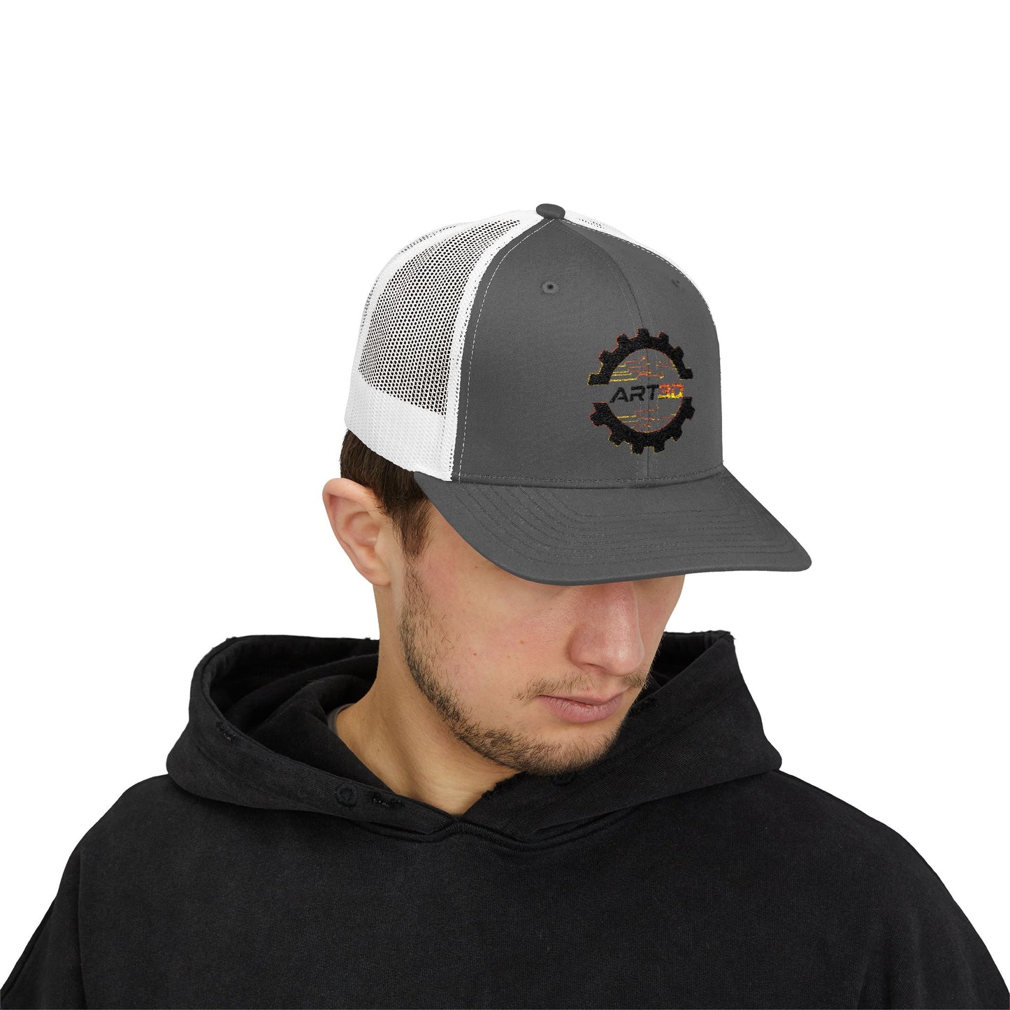 ART3D Black Gear Trucker Cap