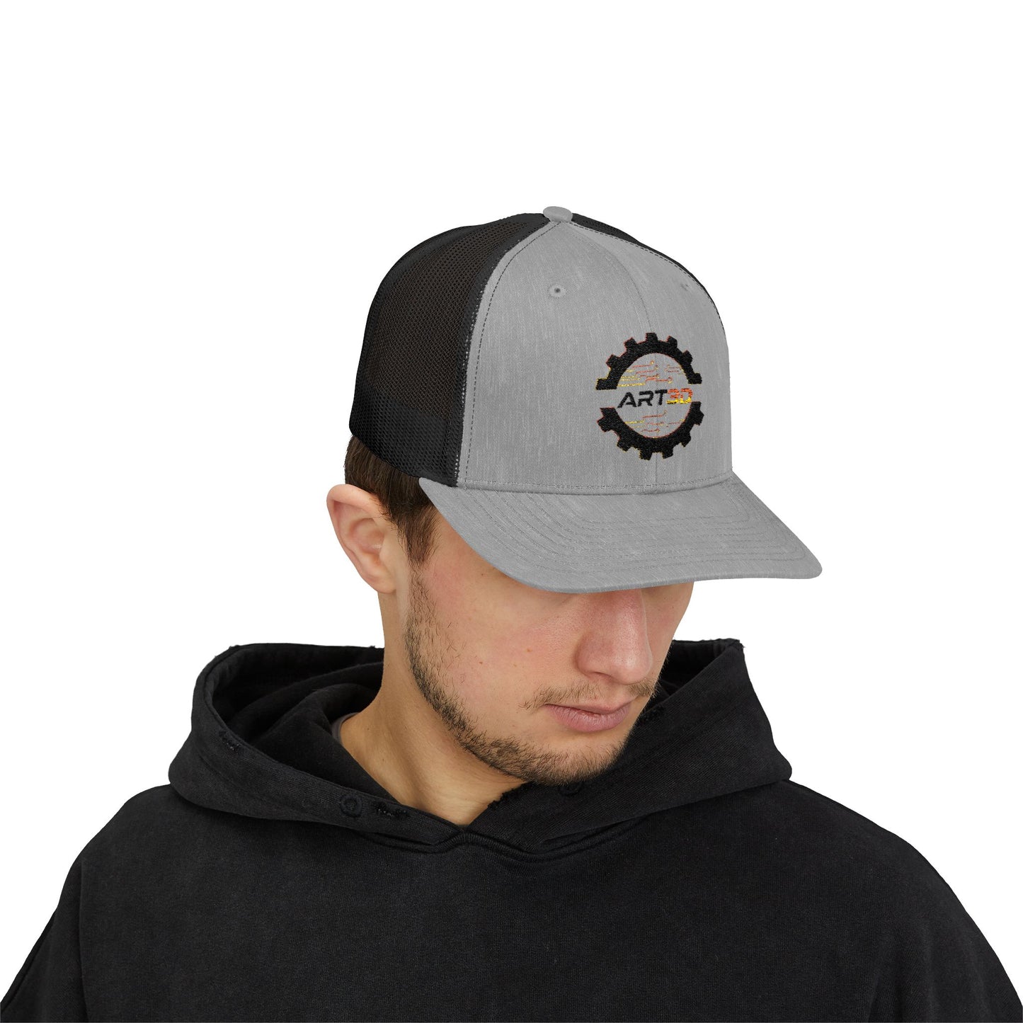 ART3D Black Gear Trucker Cap