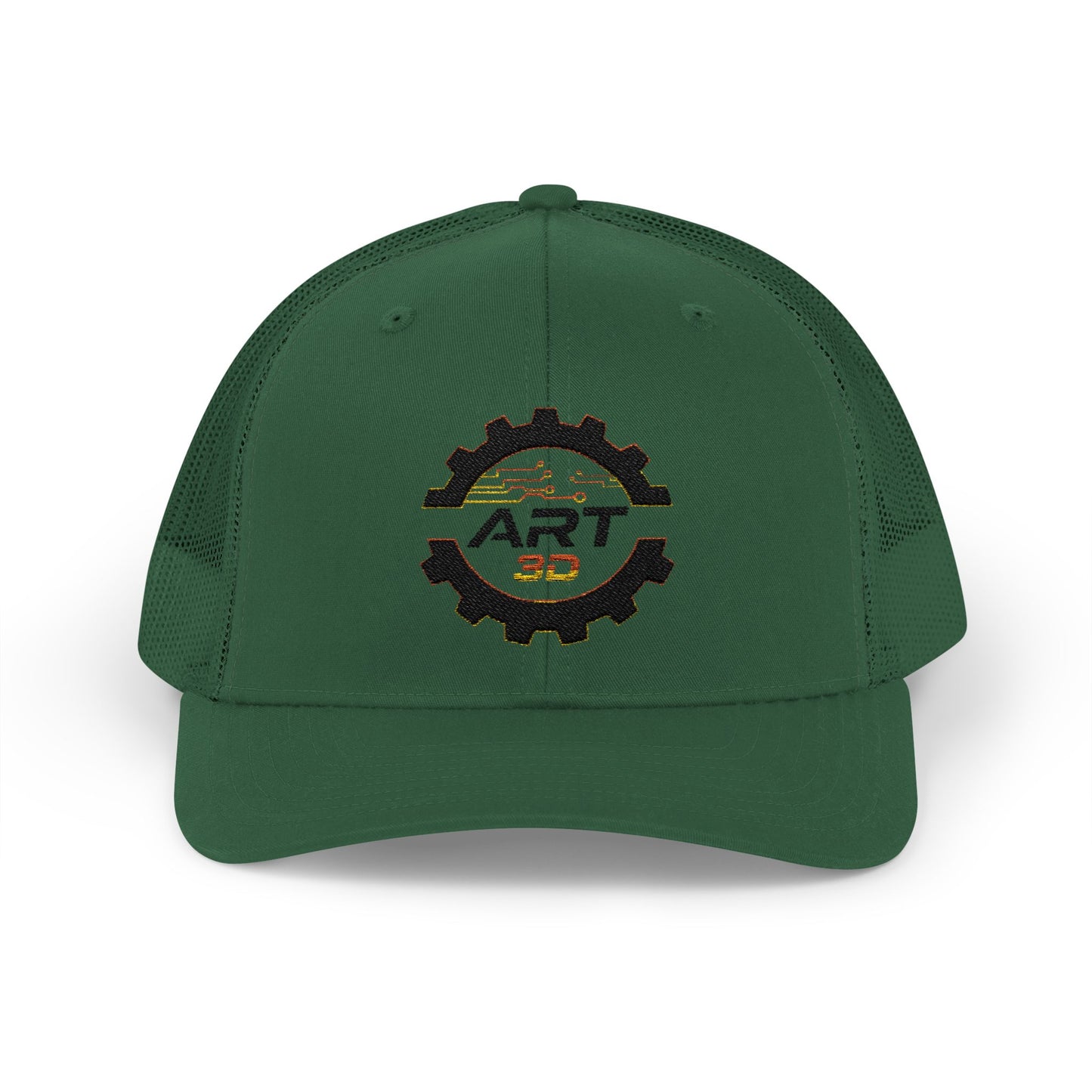 ART3D Black Gear Stacked Trucker Cap