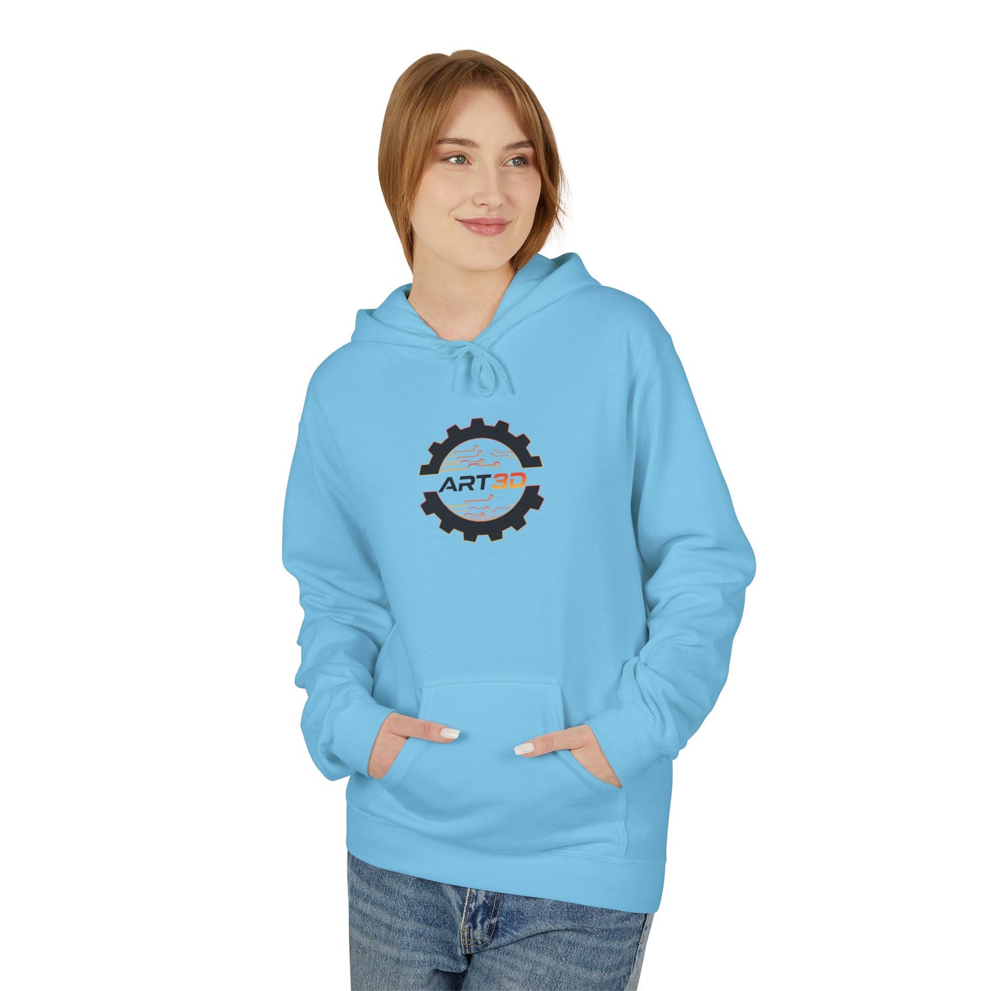 ART3D Black Gear Hoodie