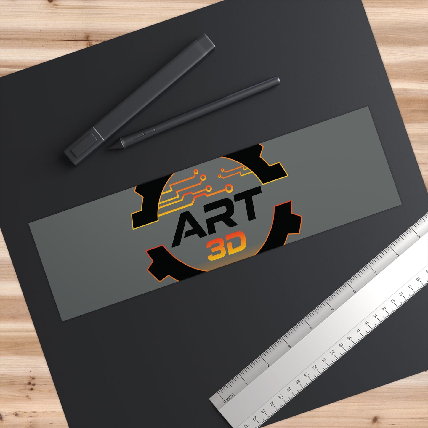 ART3D Black Gear Stacked Bumper Sticker
