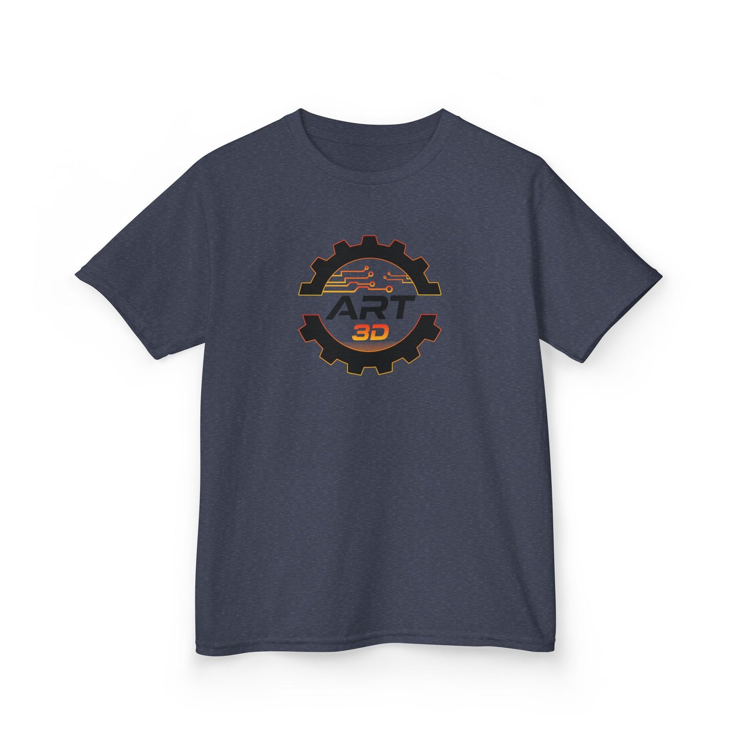 ART3D Black Gear Stacked Kids T-Shirt