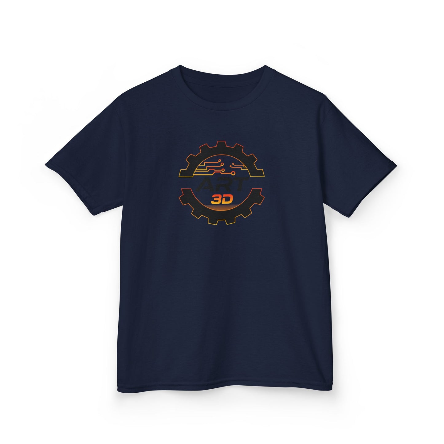 ART3D Black Gear Stacked Kids T-Shirt