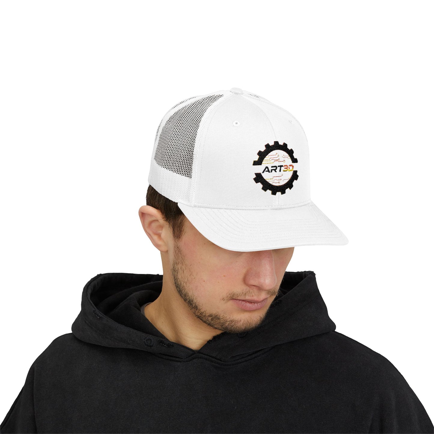 ART3D Black Gear Trucker Cap