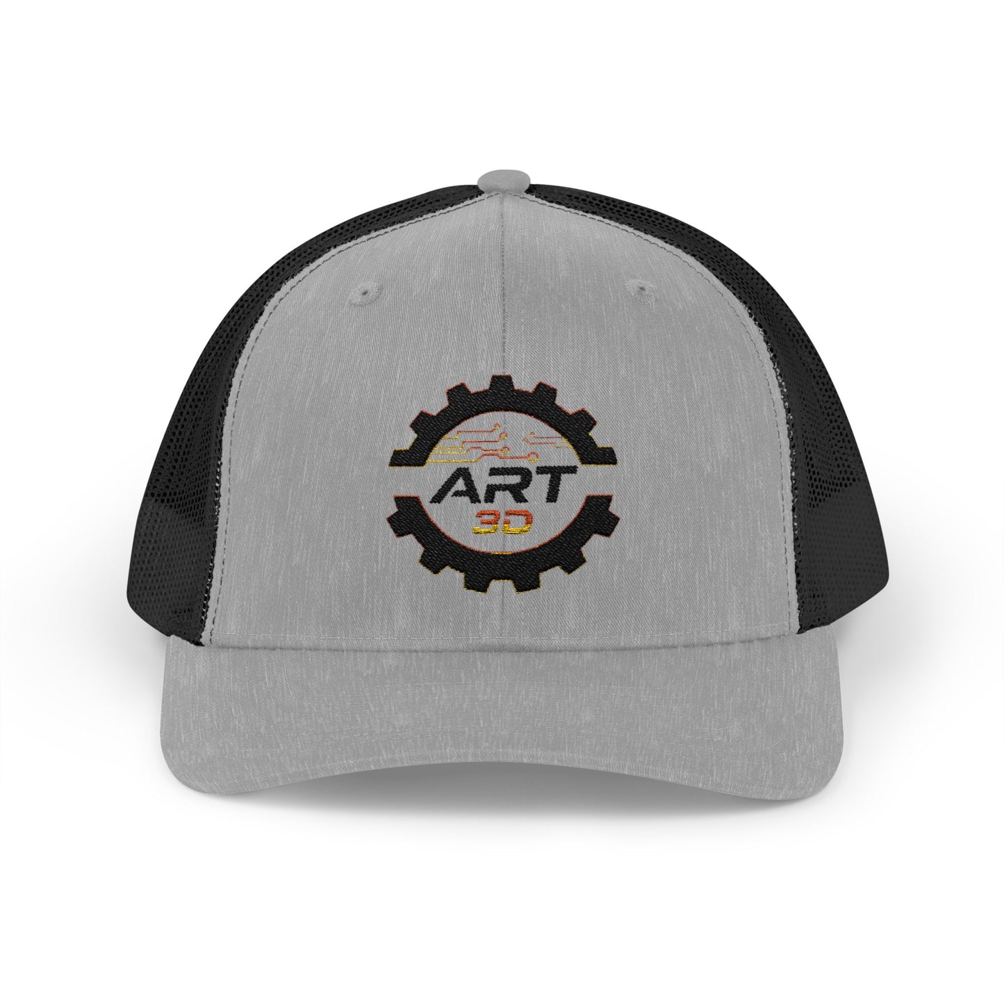ART3D Black Gear Stacked Trucker Cap