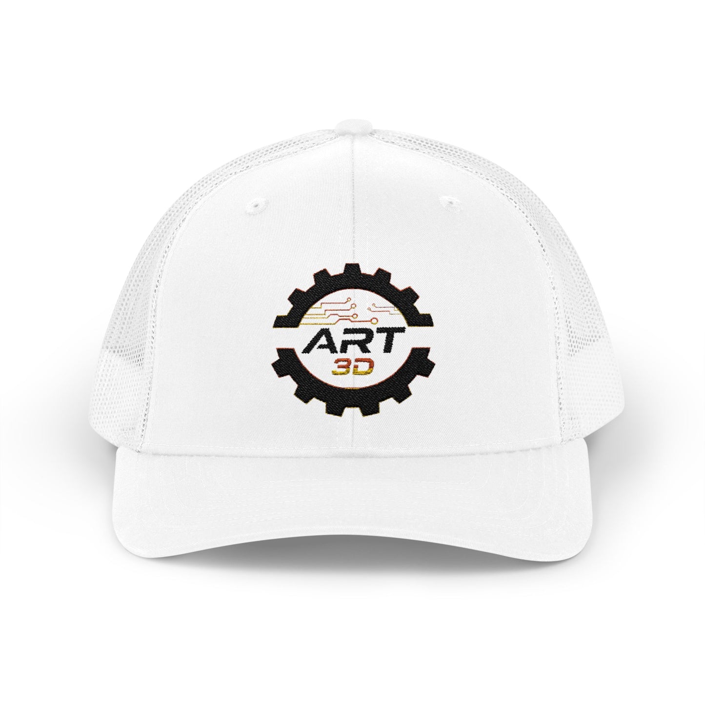 ART3D Black Gear Stacked Trucker Cap