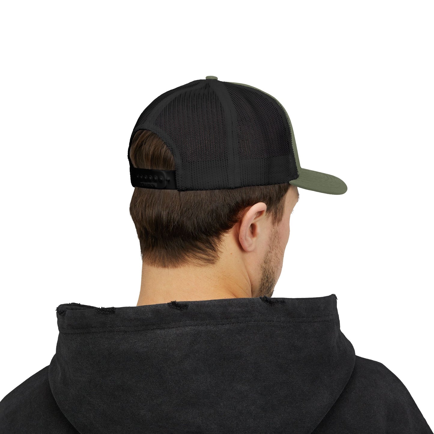 ART3D Black Gear Stacked Trucker Cap