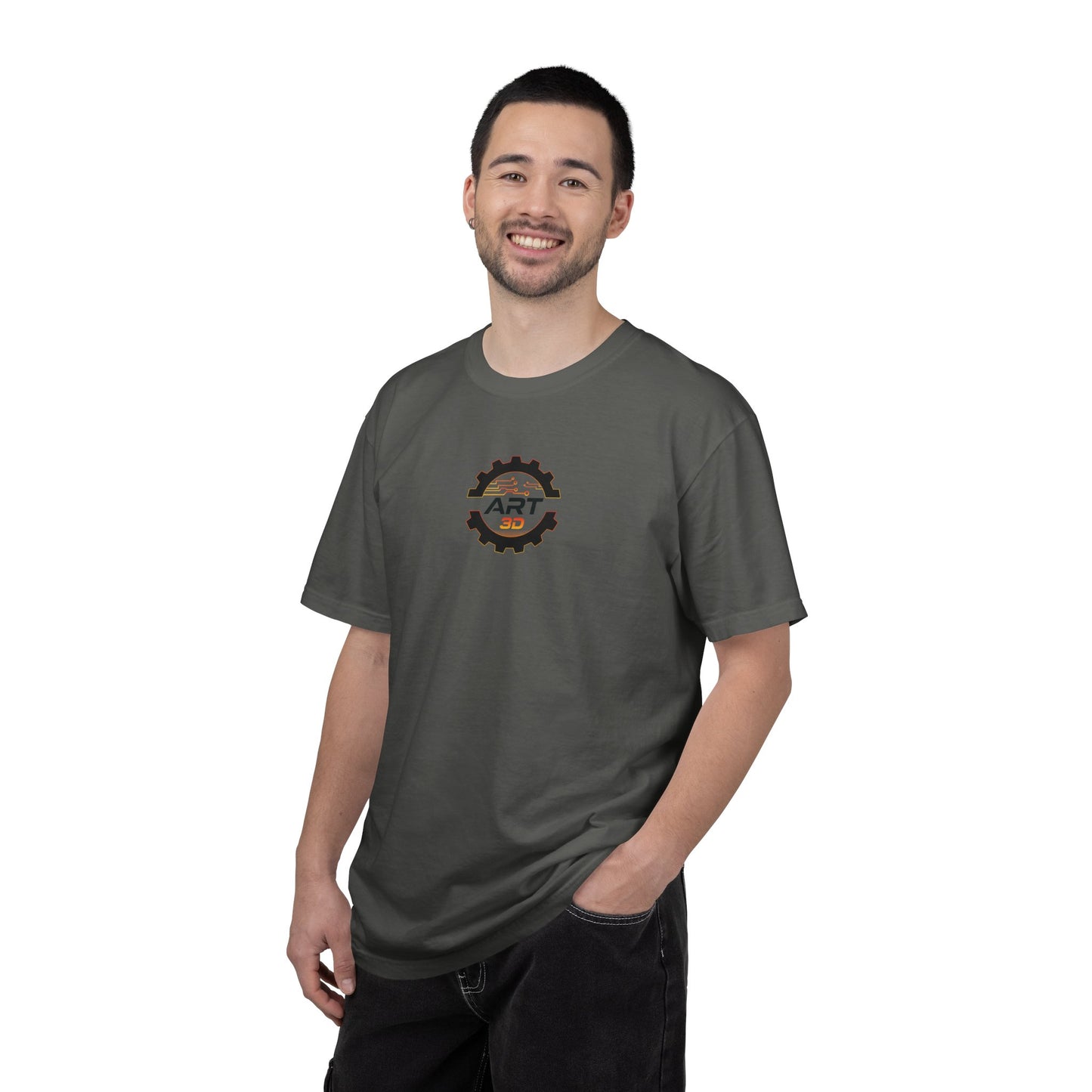 ART3D Black Gear Stacked T-Shirt