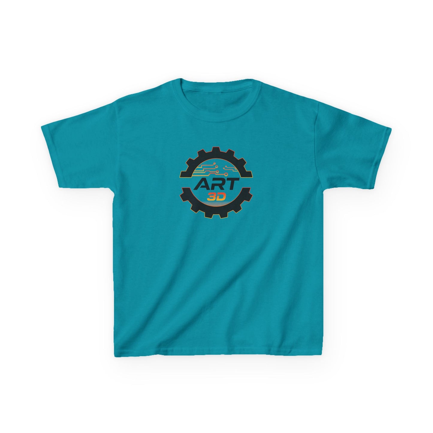 ART3D Black Gear Stacked Kids T-Shirt