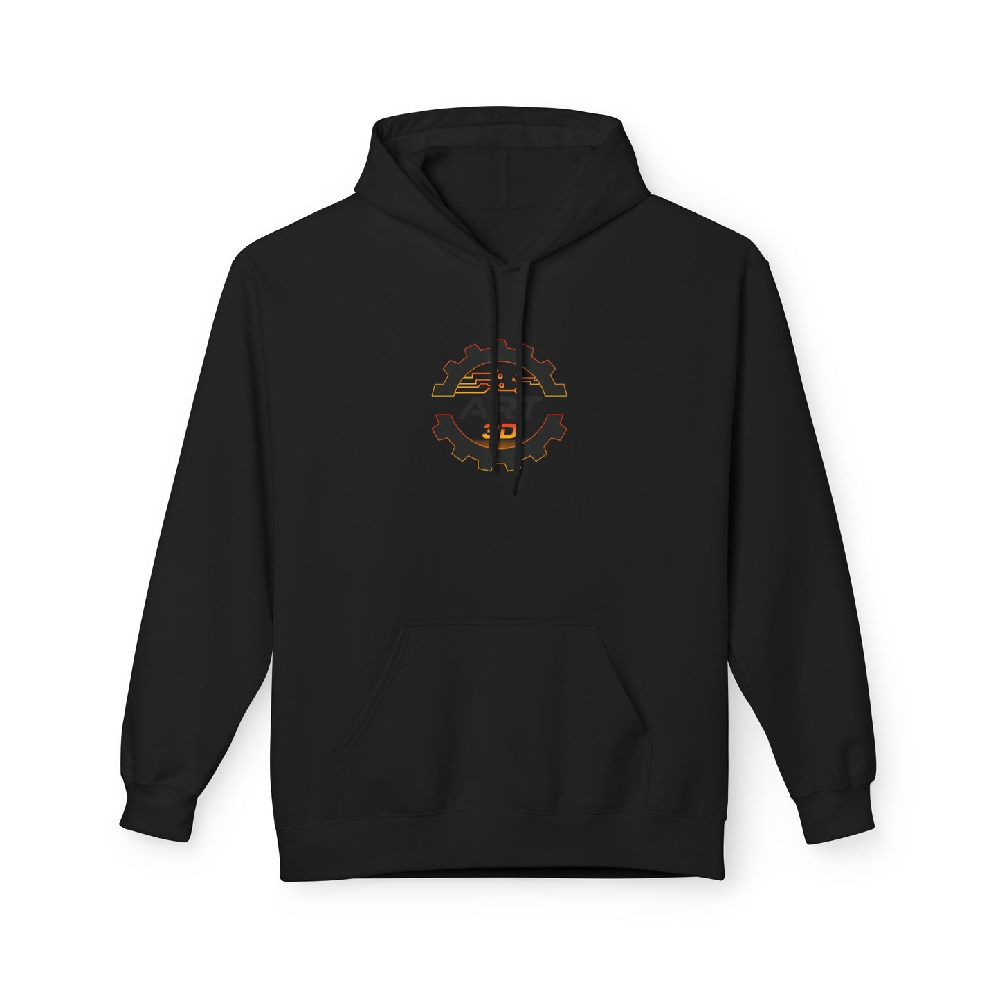 ART3D Black Gear Stacked Hoodie