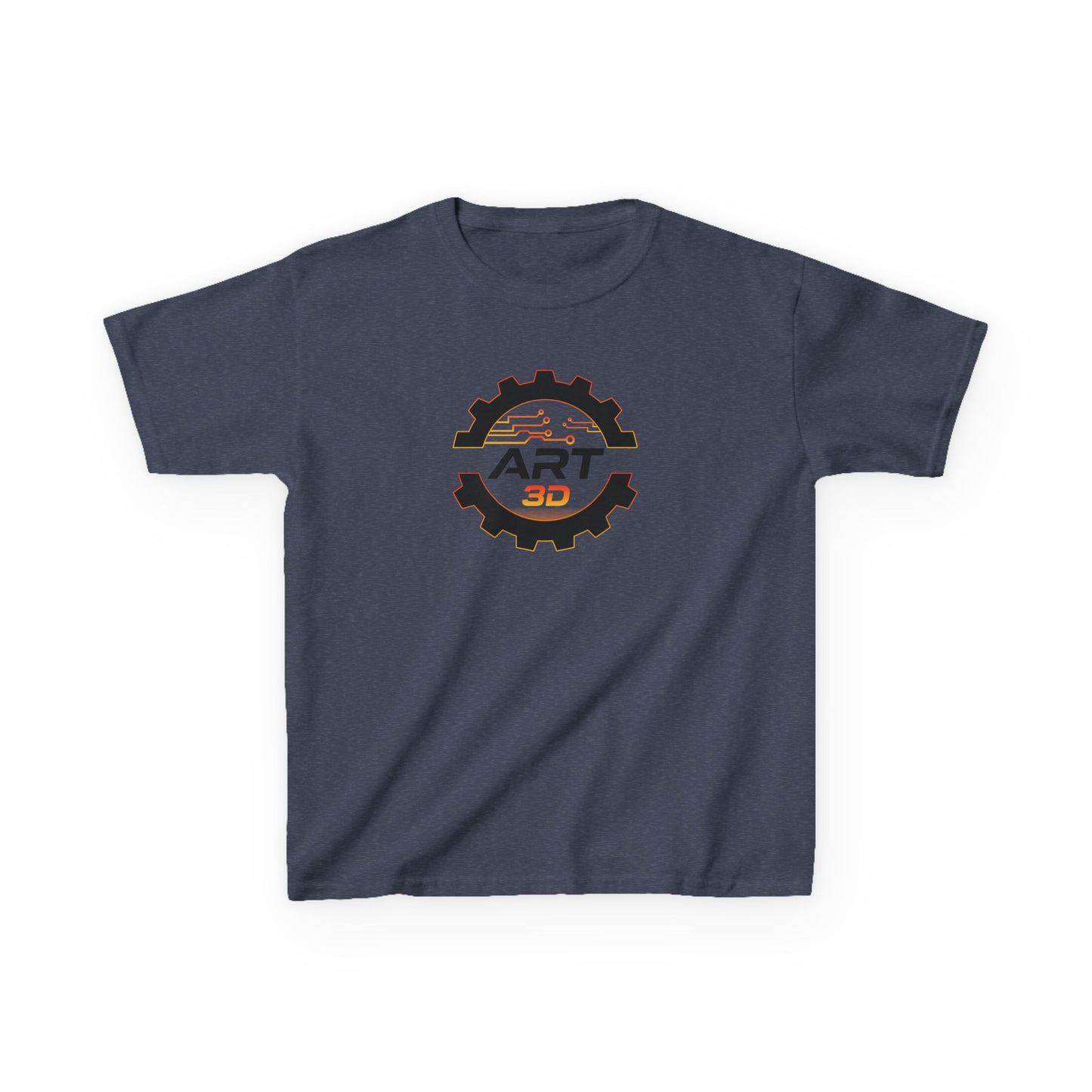 ART3D Black Gear Stacked Kids T-Shirt